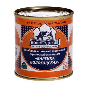 Продукт молочный топленый сгущенный с сахаром Варенка Вологодская 8,5% 370г БЗМЖ