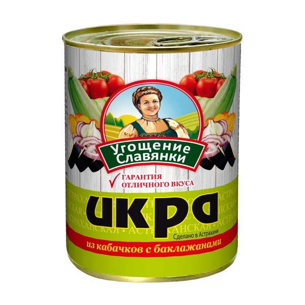 Икра из кабачков с баклажанами Угощение славянки 360г