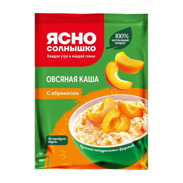 Каша овсяная быстрого приготовления Ясно солнышко 45г с абрикосом