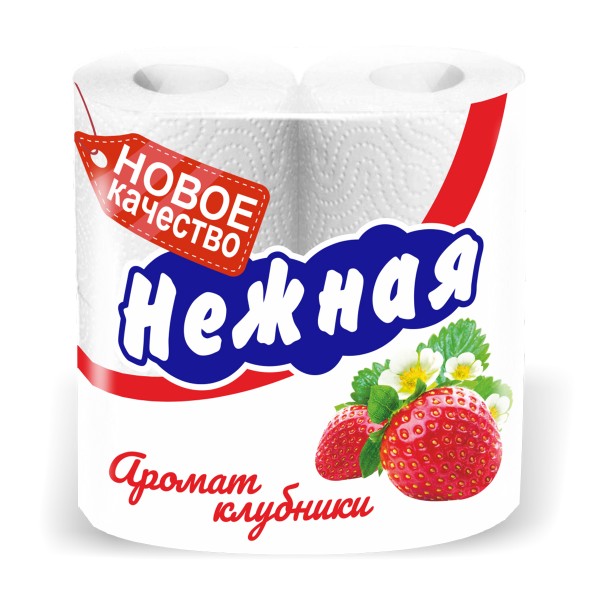 Бумага туалетная Нежная Арома 4шт клубника