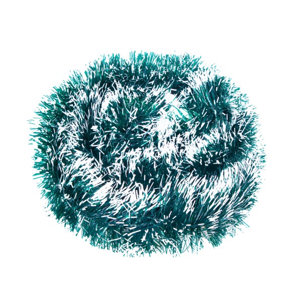 Мишура Норка зеленая с белыми кончиками 70смх2м