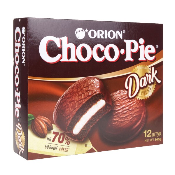 Печенье Choco Pie Orion 12штх30гр Dark cacao