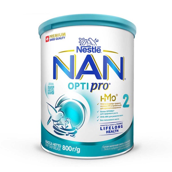 Смесь сухая молочная Nan-2 Optipro 800г с 6ти месяцев
