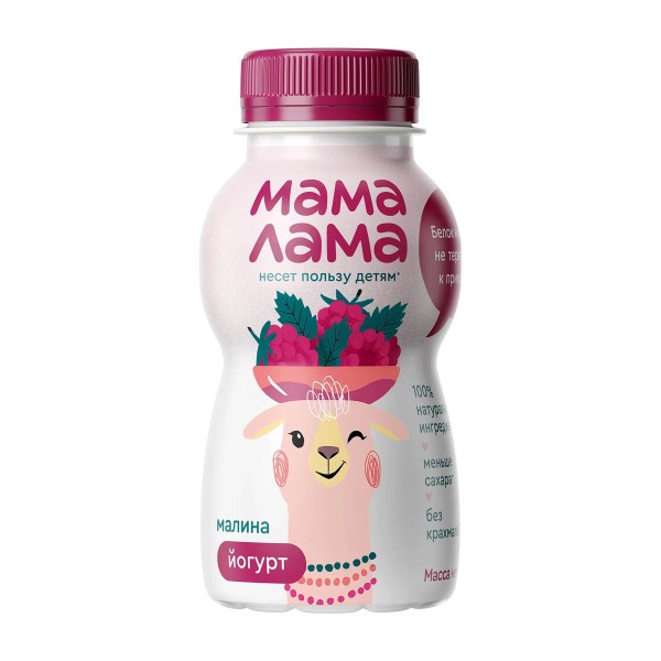 Йогурт Мама Лама питьевой 2,5% 200г малина БЗМЖ