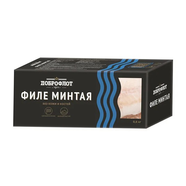 Минтай филе без кожи Доброфлот 600г