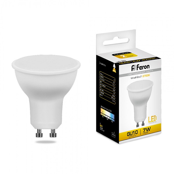 Лампа светодиодная Feron LB-26 7ВТ 80LED GU10 2700K MR16