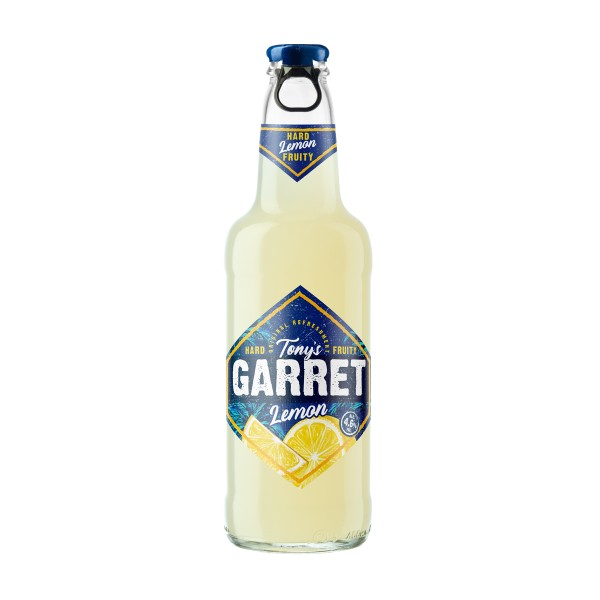 Напиток пивной Tony's Garret Hard Lemon 4,6% 0,4л