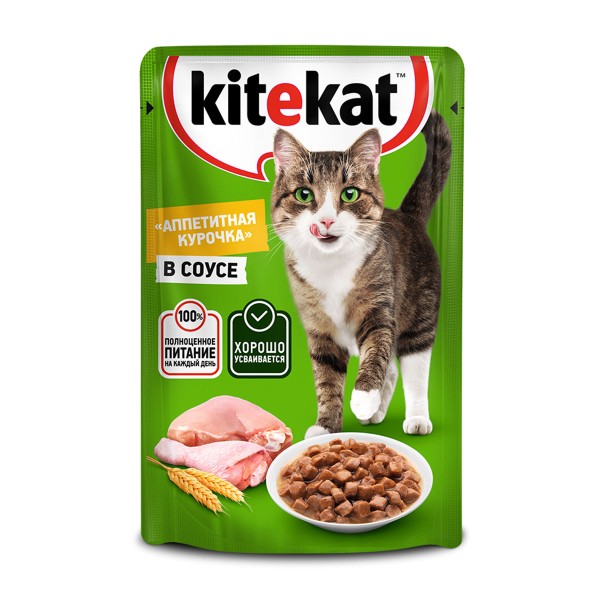 Корм для кошек Kitekat 85г с курицей в соусе