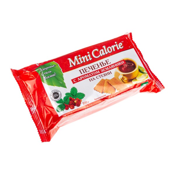 Печенье Mini Calorie с ароматом земляники на стевии 100г