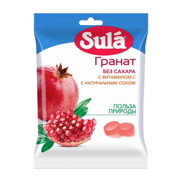 Леденцы диетические Sula 60г гранат