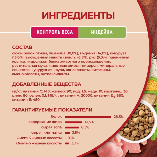 Корм для собак Purina One Мини Здоровый вес 600г с индейкой и рисом