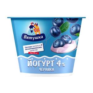 Йогурт Вятушка 4% 125г черника БЗМЖ