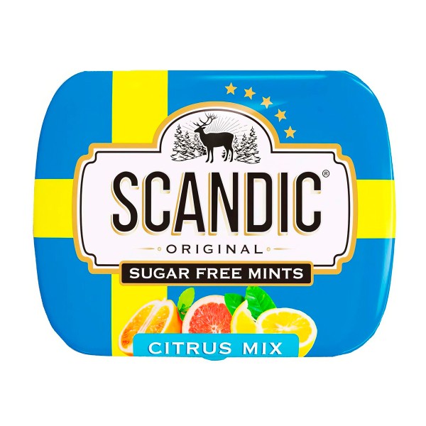 Конфеты Scandic без сахара 14г цитрусовый микс