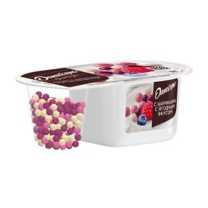 Йогурт Даниссимо Фантазия 6,9% 105г с хрустящими шариками с ягодным вкусом БЗМЖ