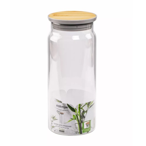 Банка для сыпучих продуктов Bamboo 1250мл Attribute