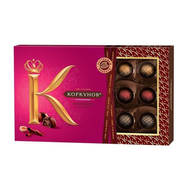 Шоколадные конфеты Коркунов коллекция темный шоколад 165г