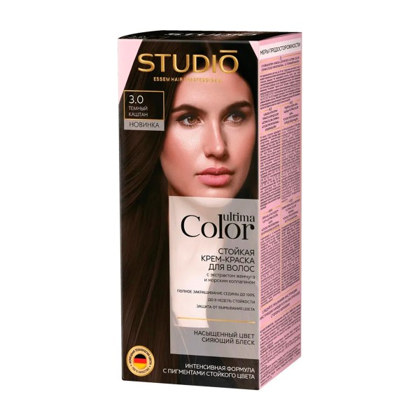 Крем-краска для волос Studio Professional Ultima Color 3.0 темный каштан