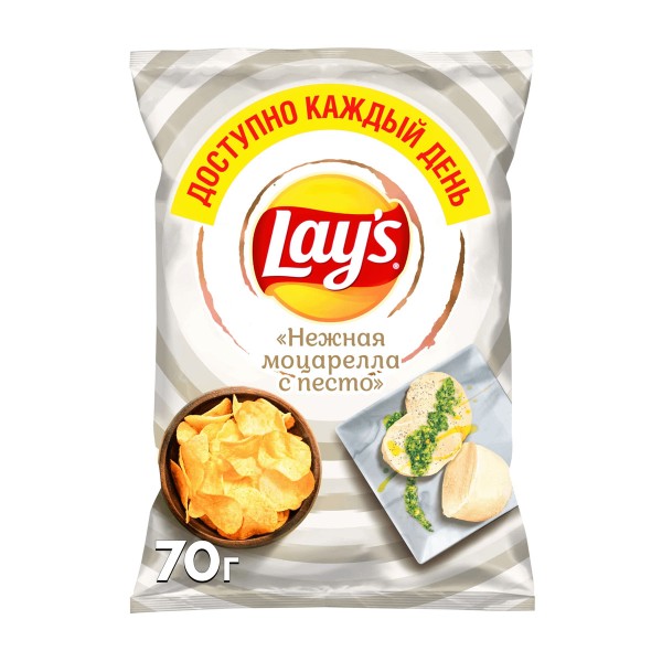 Чипсы Lay's нежная моцарелла с песто 70г