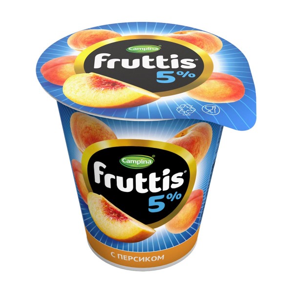 Продукт йогуртный Сливочное лакомство Fruttis 5% 290г персик БЗМЖ