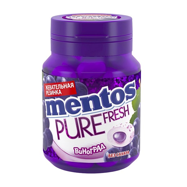 Жевательная резинка Mentos Pure Fresh 54гр виноград
