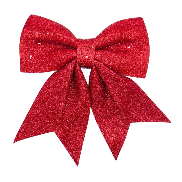 Украшение елочное Бант красный блеск 20х25см Микрос
