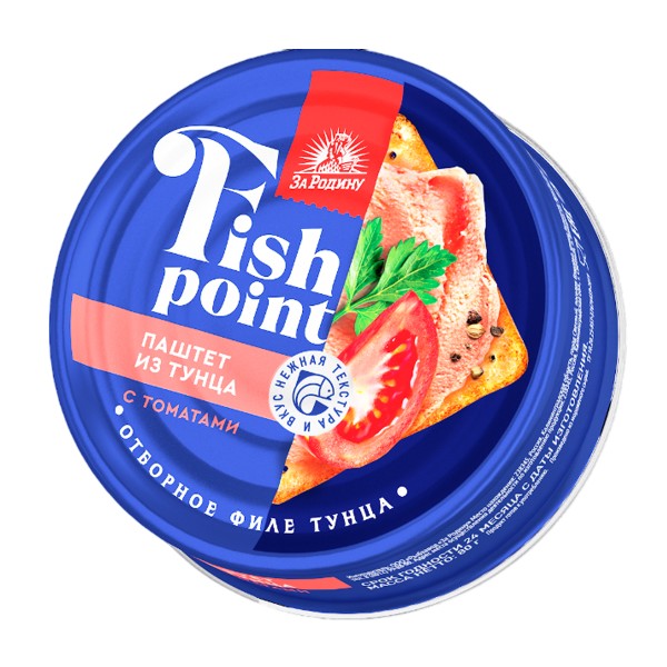 Паштет из филе тунца полосатого с томатами Fish Point За Родину 80г
