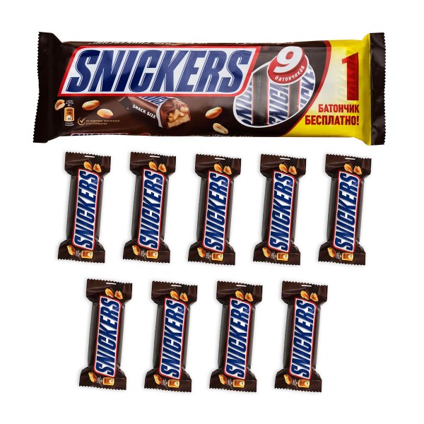 Батончик шоколадный Snickers 360г