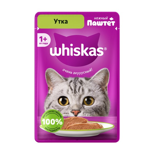 Корм для кошек Whiskas 75г паштет с уткой