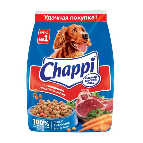 Корм для собак Чаппи (Chappi) 600г с говядиной по-домашнему