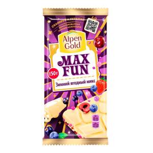 Шоколад белый Alpen Gold Max Fun 150г зимний ягодный микс