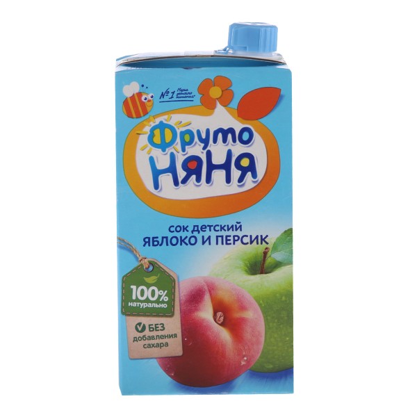 Сок детский ФрутоНяня 0,5л яблоко персик с мякотью