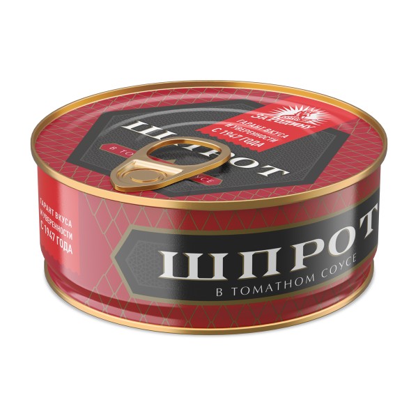 Шпроты копченые в томатном соусе За Родину 240г