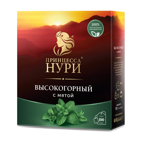 Чай черный Принцесса Нури высокогорный с мятой 100пак
