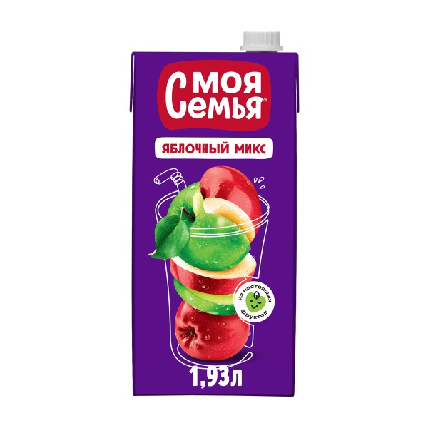 Напиток сокосодержащий Моя семья 1,93л яблочный микс