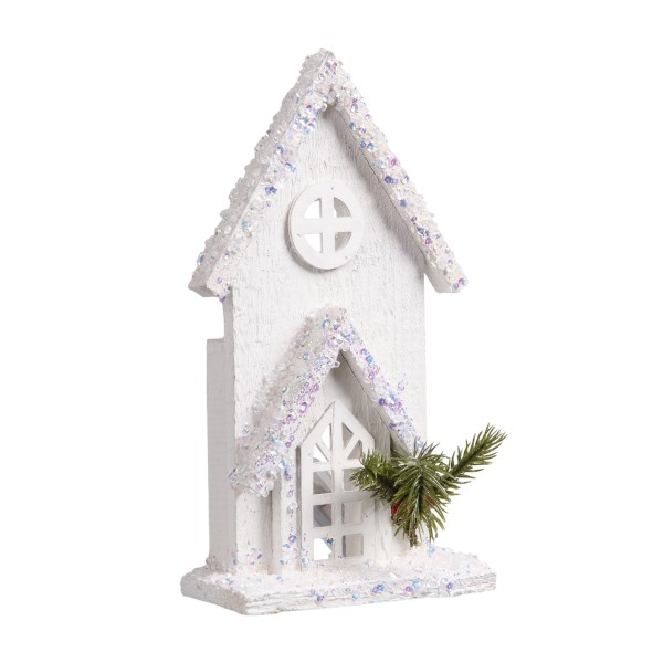 Фигура Изба белая световая 3led 27х17х6см Luazon Lighting