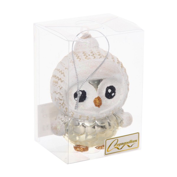 Игрушка елочная Чудной пингвин 7х5х10см шампань Серпантин