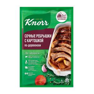 Приправа Knorr на второе Сочные ребрышки с картошкой по-деревенски 23гр