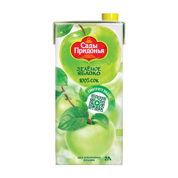Сок Сады придонья яблочный из зеленых яблок осветленный 2л