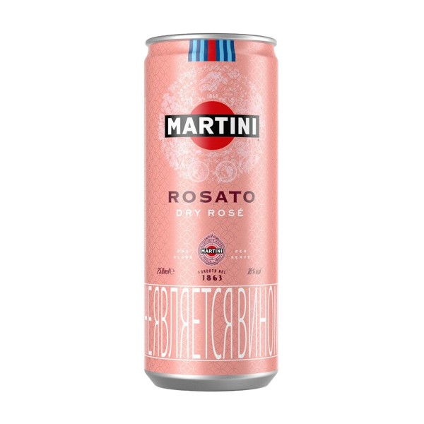 Напиток винный розовый полусухой Martini Rosato газированный 10% 0,25л