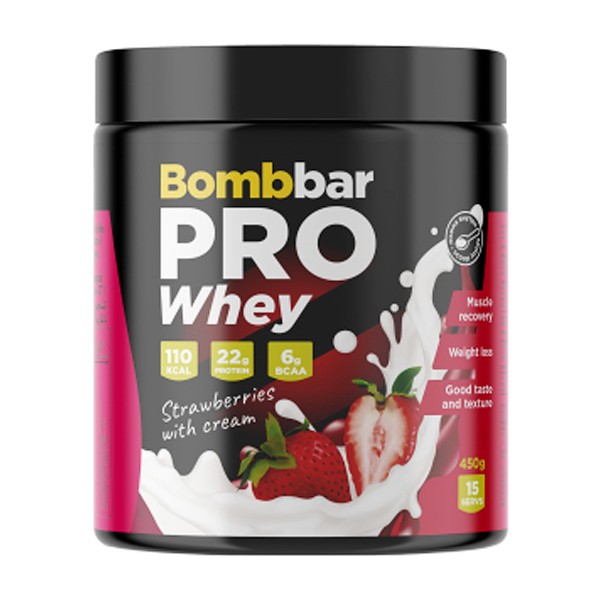 Коктейль Bombbar 450г со вкусом клубника со сливками