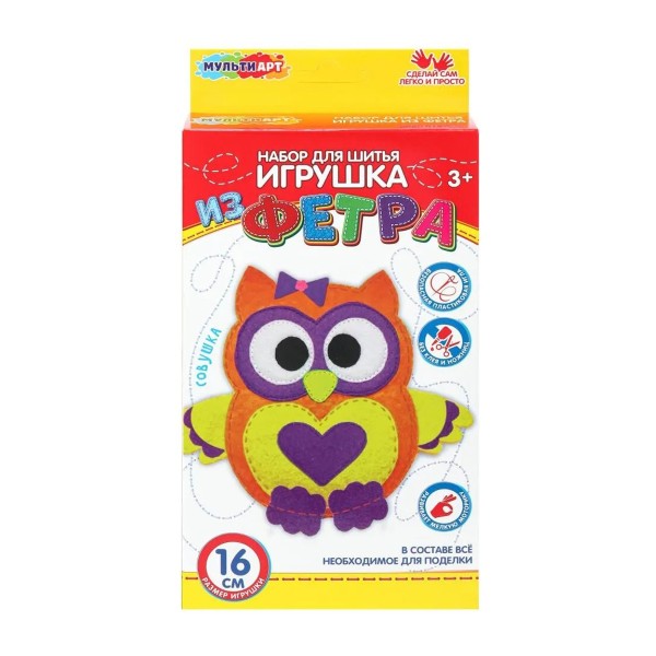 Набор для творчества Игрушка из фетра Мульти Арт cовушка