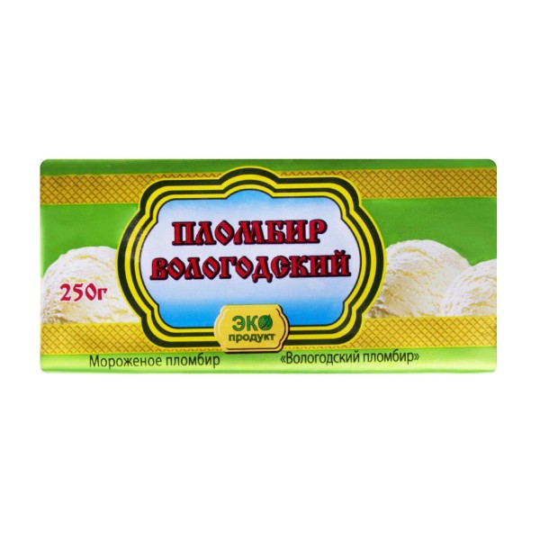 Мороженое брикет Вологодский пломбир Айсберри 250г БЗМЖ