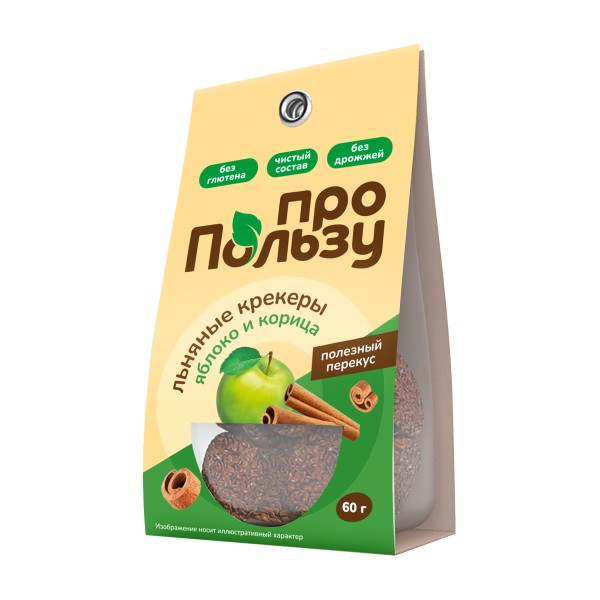 Крекеры льняные с яблоком и корицей ПроПользу 60г