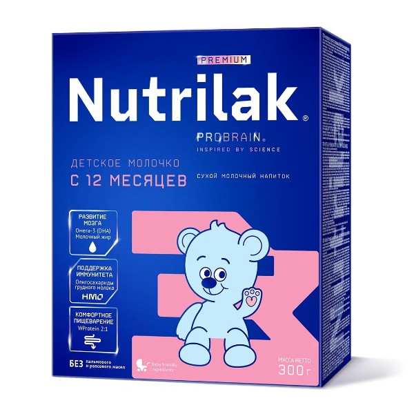 Напиток молочный Nutrilak Premium 3 с 12 месяцев 300г БЗМЖ