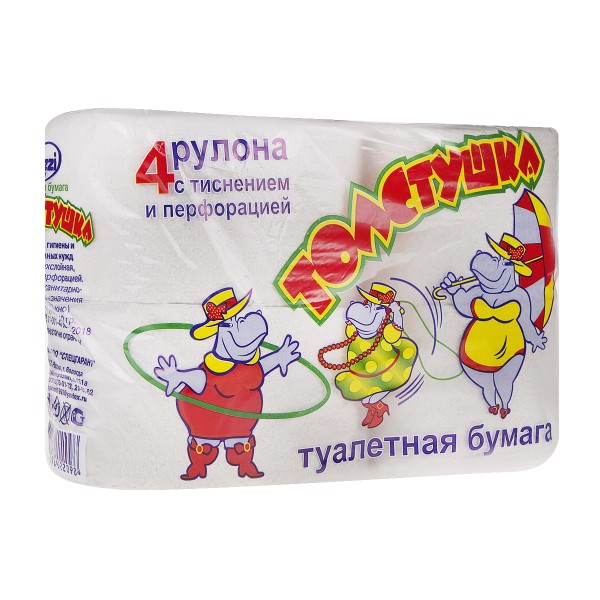 Бумага туалетная Толстушка Lizzi 2 слоя 4 рулона