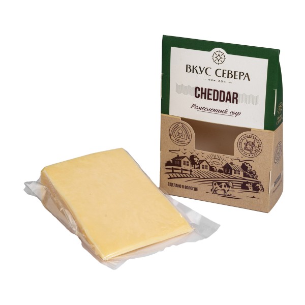 Сыр Cheddar 40,6% Вкус севера БЗМЖ