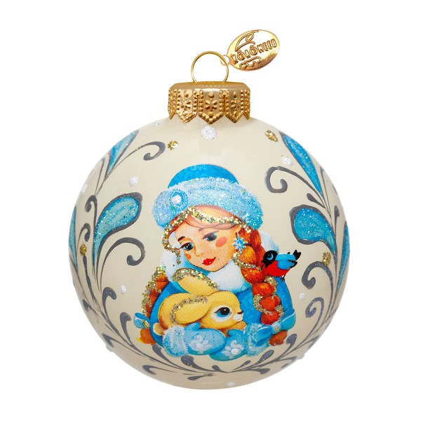 Шар новогодний Прелестная снегурочка 1 65мм Коломеев