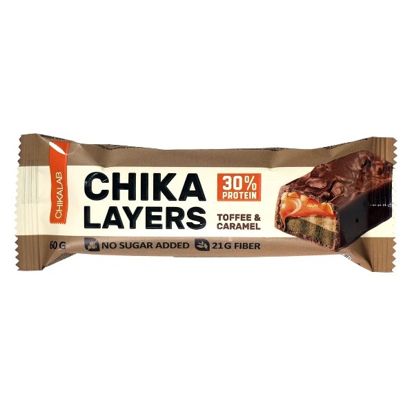 Батончик Chika Layers глазированный Chikalab 60г соленая карамель-арахис