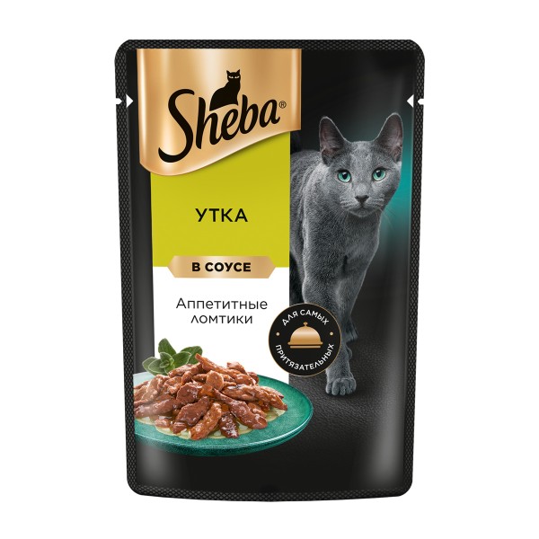 Корм для кошек Sheba 75г ломтики в соусе. утка