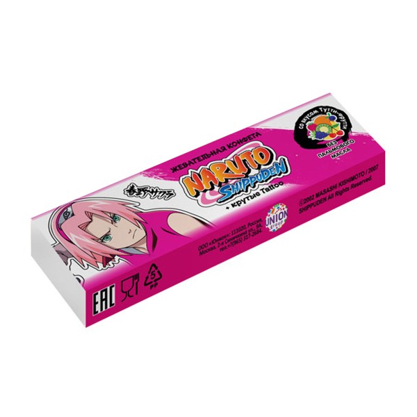 Жевательная конфета Naruto Shippuden тутти-фрутти с тату 25г